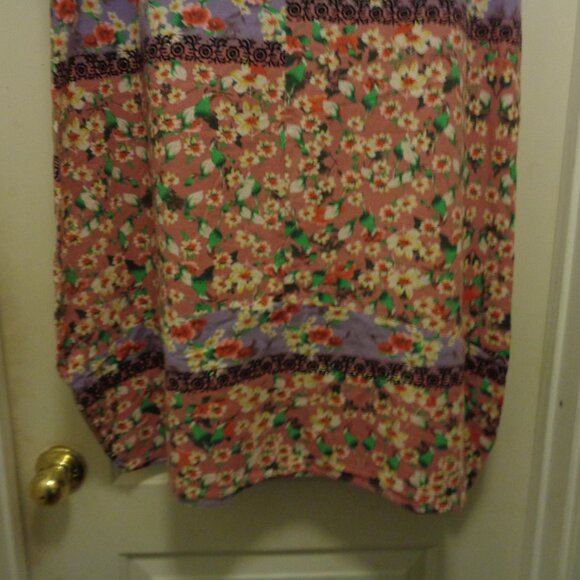 BOHEMIAN DREAMER GIRL FLOWERS COTTON BLEND MAXI DRESS 2 X - Picture 3 of 10